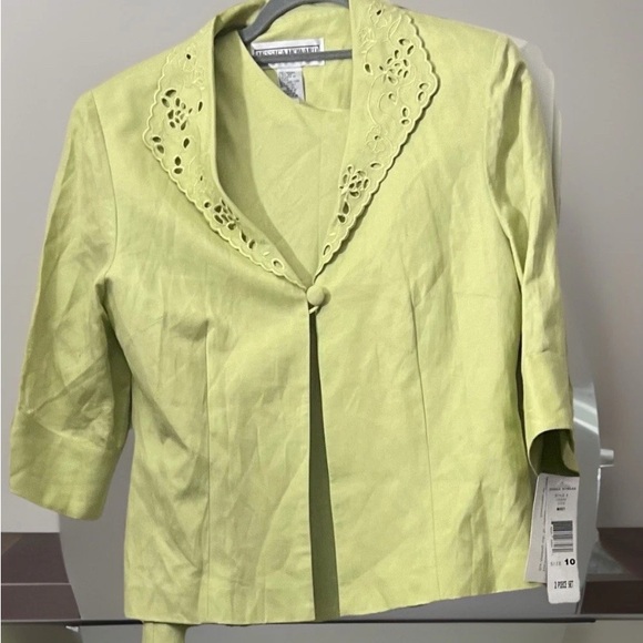 Jessica Howard" 2 Pc Linen Dress Suit Sz 10 Dress and Jacket Church Office NWT - Picture 2 of 12